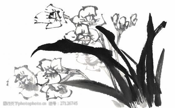 篇水墨花卉中国画