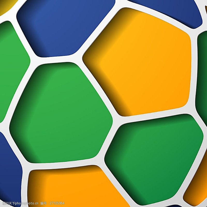 世界杯彩色镂空足球背景