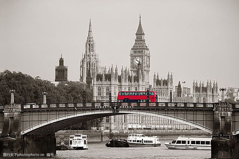 伦敦旅游景点伦敦大本钟风景