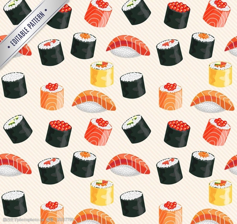 日本美食美味日本寿司无缝背景