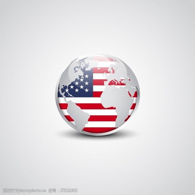 圆形国旗美国闪亮的按钮标志