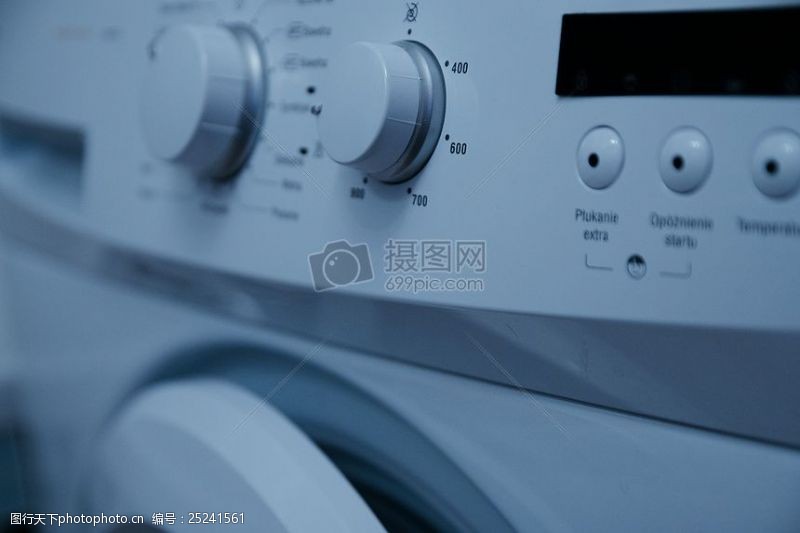 红色的按钮精美的洗衣机旋钮