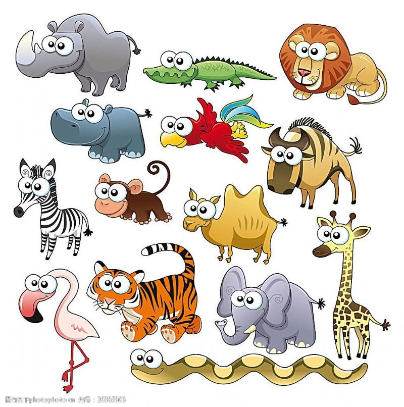长颈鹿卡通动物插画