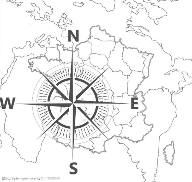 中世纪指南针地图背景