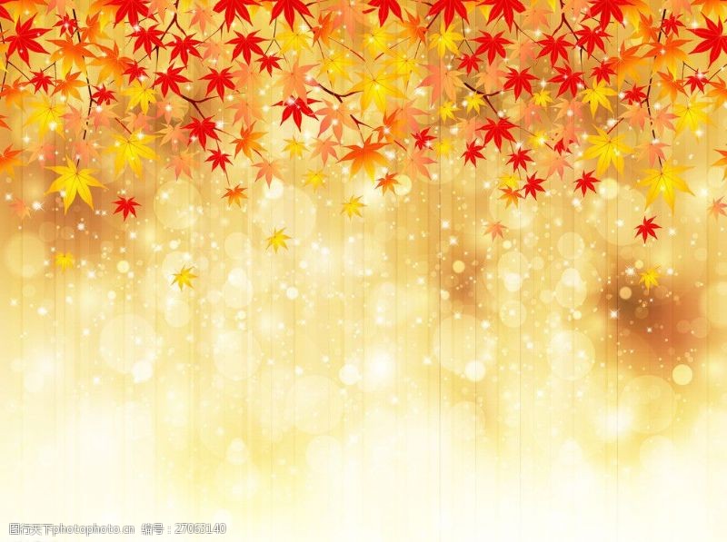 秋季梦幻树叶背景枫叶图片