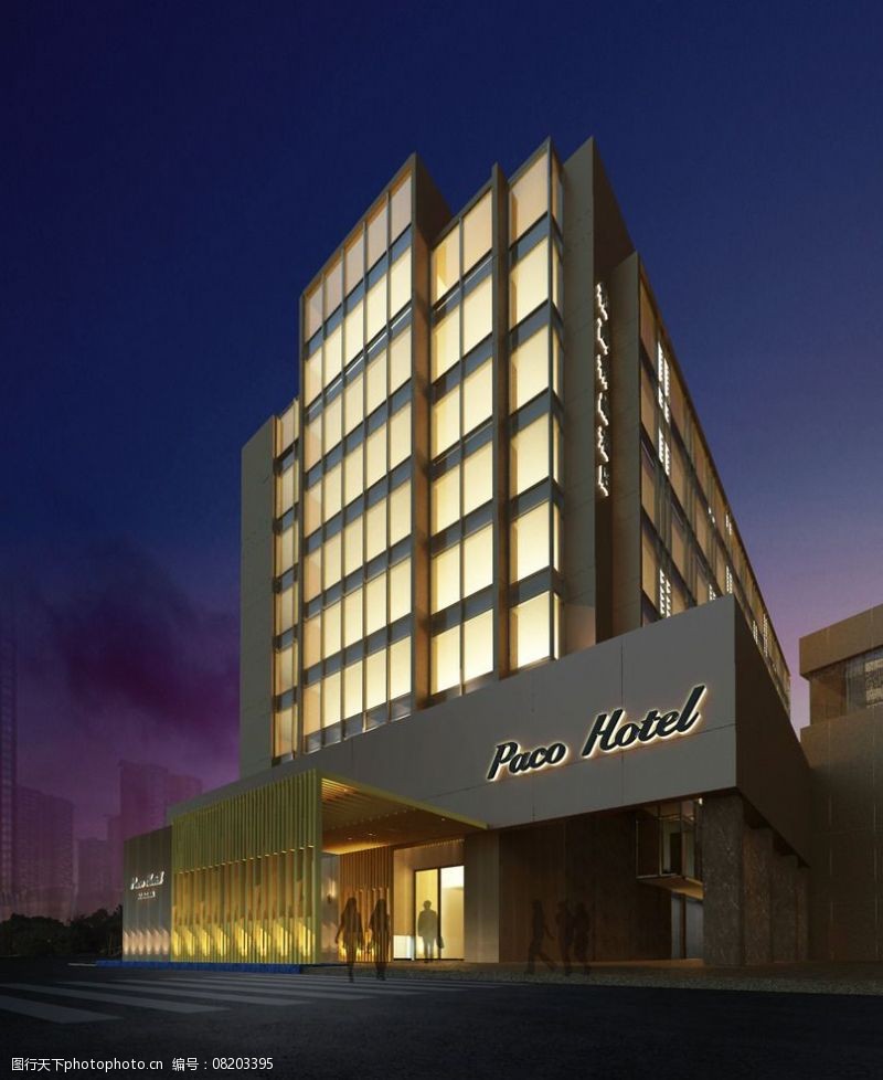 效果图建筑设计酒店外立面图片