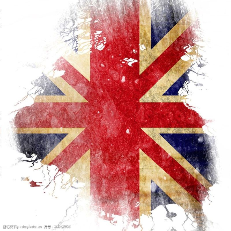 喷溅墨迹英国国旗