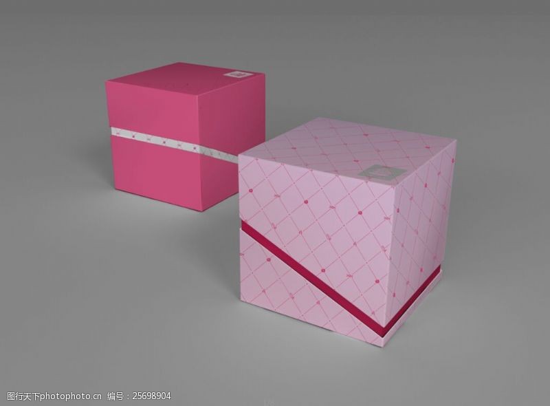 糖果盒模板下载原创桃红色粉色浪漫糖果包装盒效果图