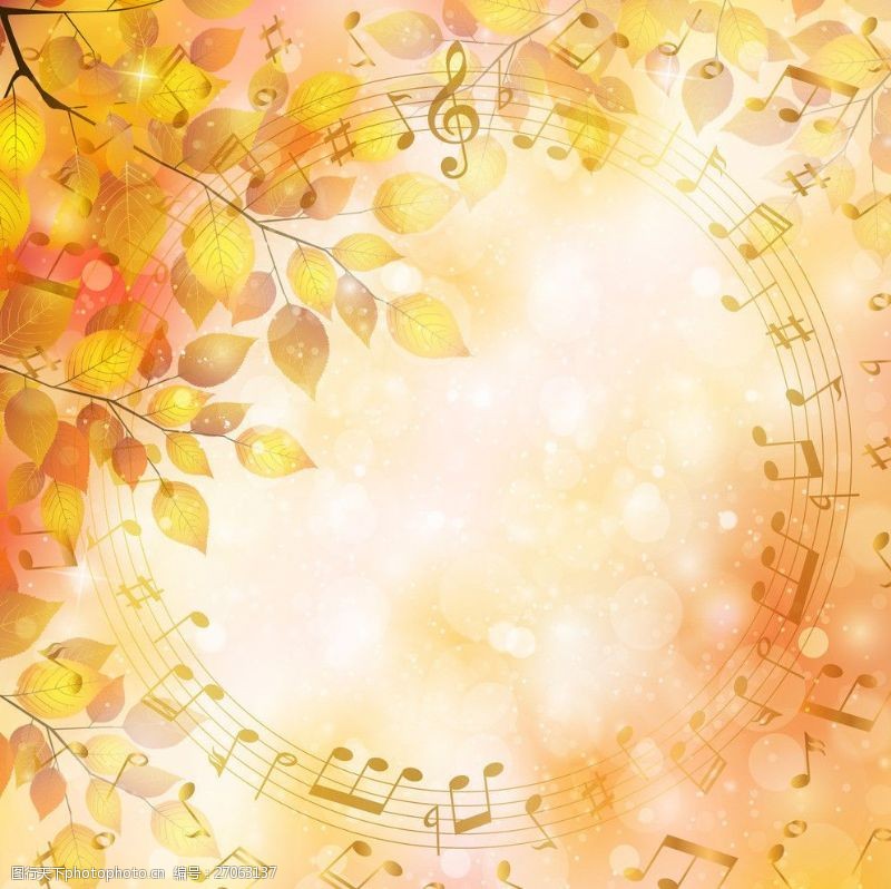 秋季梦幻树叶背景枫叶图片