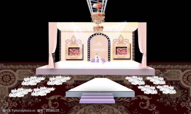 婚庆主题模板下载婚礼舞台效果图图片