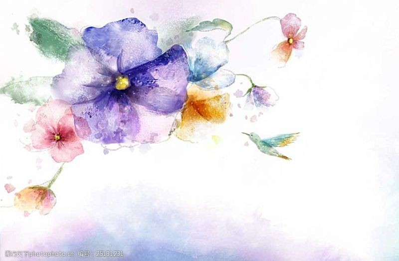 花卉布纹手绘高清花卉图片