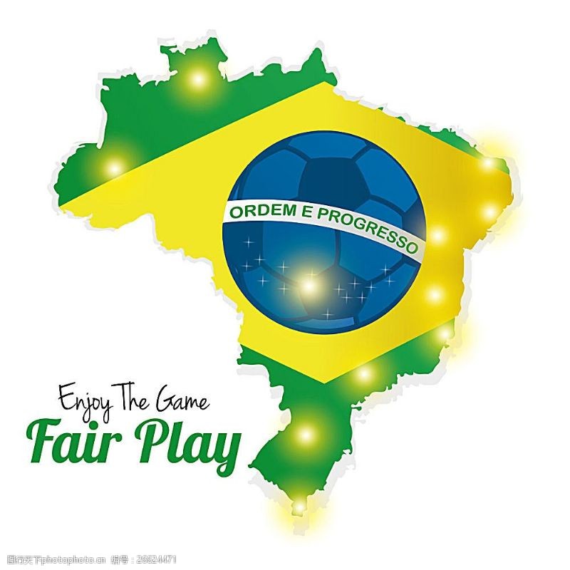 体育赛事巴西地图与巴西国旗