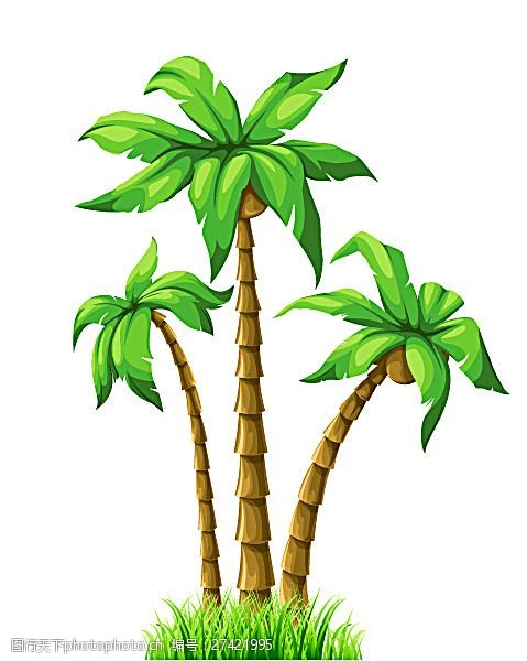 环境日卡通椰树