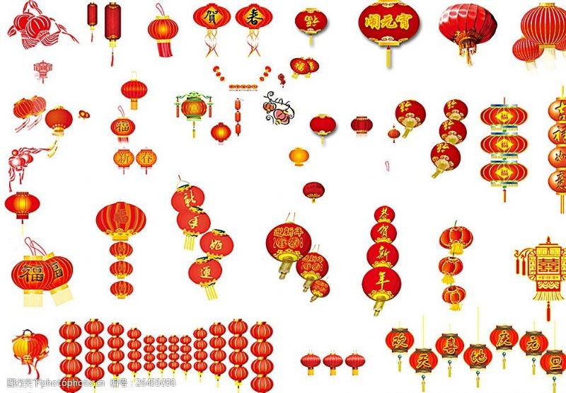 传统节日文化红色灯笼图片