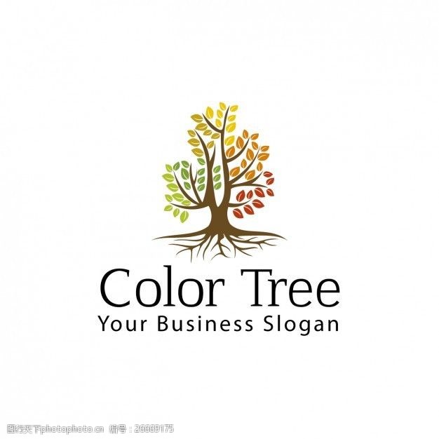 状态彩色树的标志