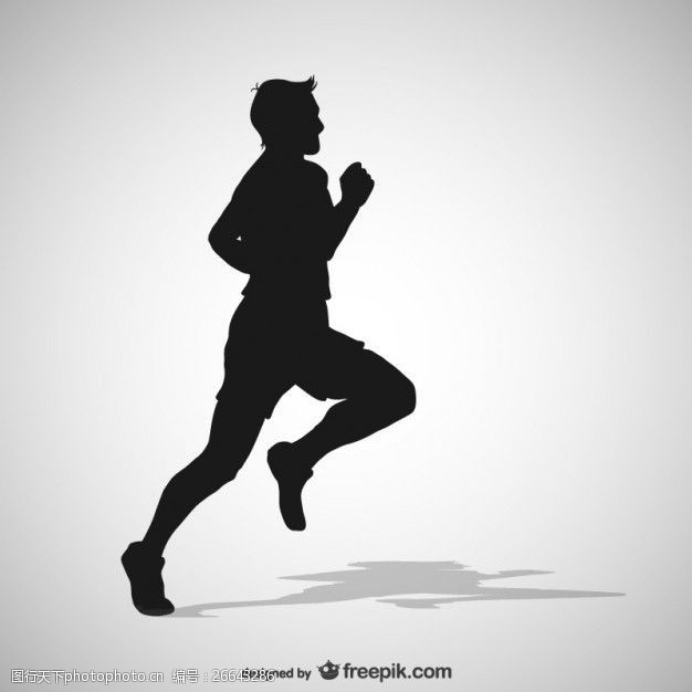 马拉松跑步的人的剪影