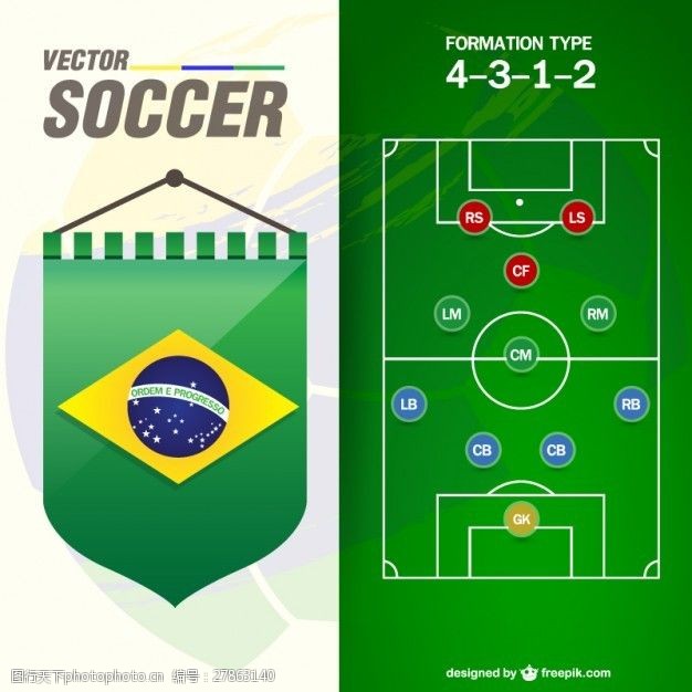 足球场平面图足球场和巴西国旗