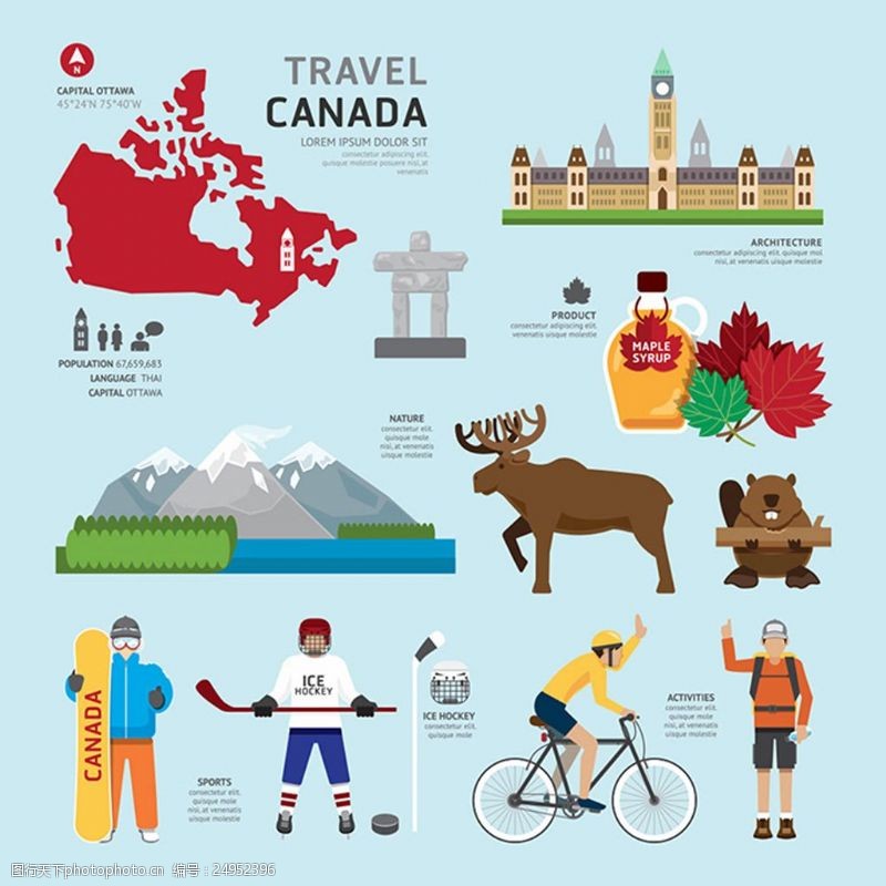 登山运动加拿大文化矢量元素
