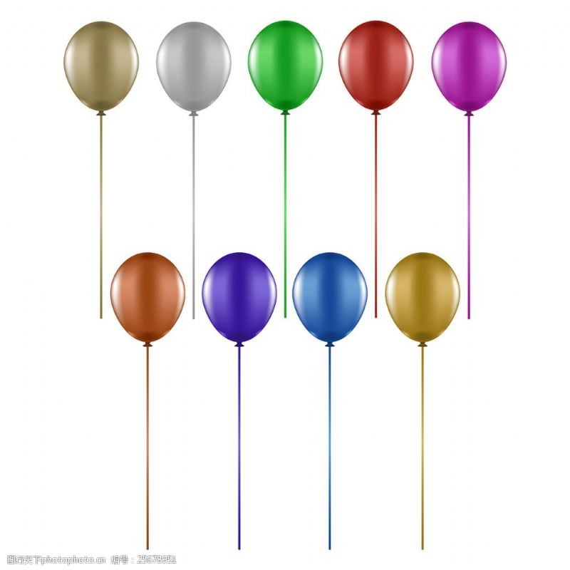 各种颜色的球收集各种五颜六色的气球