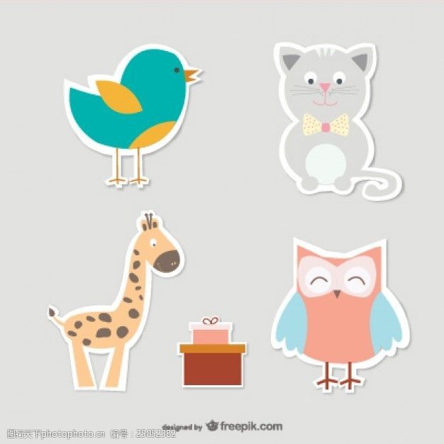 婴儿玩具卡通猫鸟猫头鹰和长颈鹿