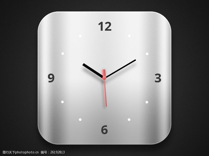 金属的手苹果系统的时钟PSD素材