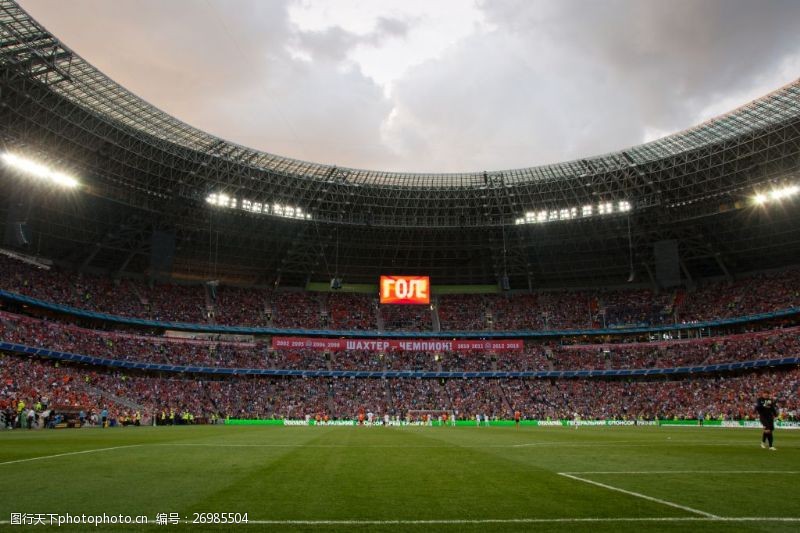田径比赛壮观的世界杯足球场高清图片