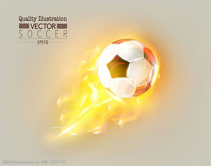 世界杯精致火焰足球矢量素材图片