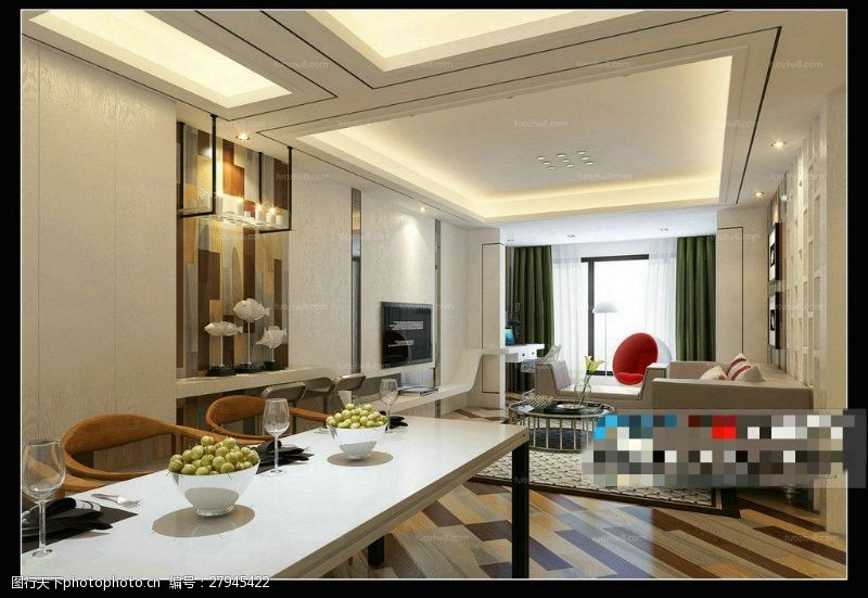3d室内模型客厅元素3D模型