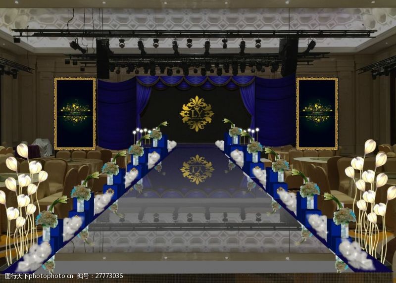 欧式舞台欧式婚礼LED主舞台图