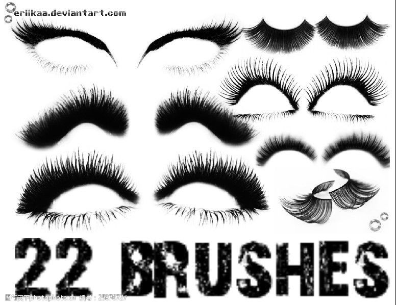 化妆刷22个漂亮的眼睫毛修饰笔刷