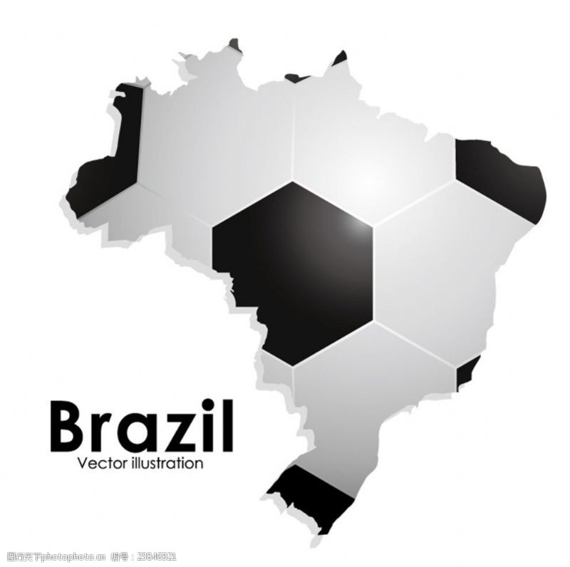 世界杯比赛创意巴西足球海报矢量素材