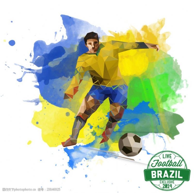 世界杯比赛动感巴西世界杯背景矢量素材