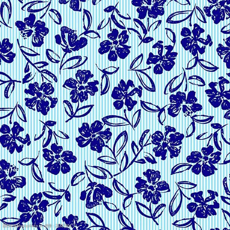 手绘兰花蓝色花卉图片