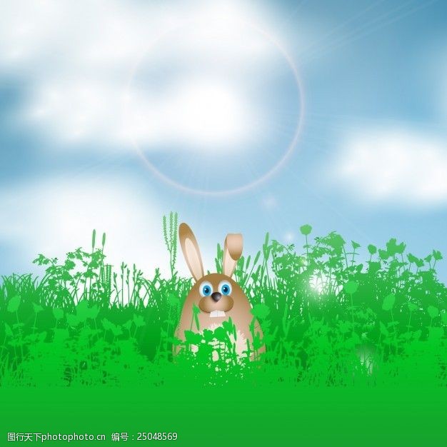 卡通兔子复活节兔子的插图