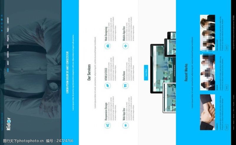 公司网站蓝色商务模板