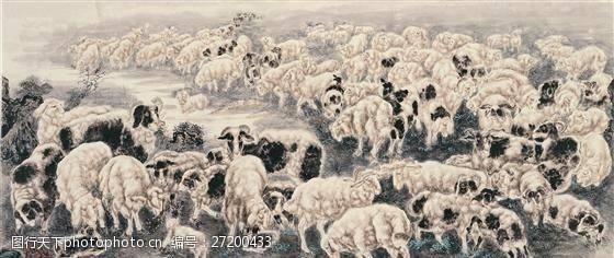 篇羊动物画国画