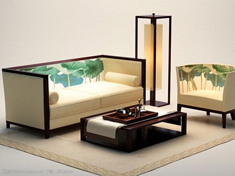 家具模型中式沙发3D模型图片