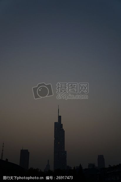黑色的剪影南京的夜色大楼