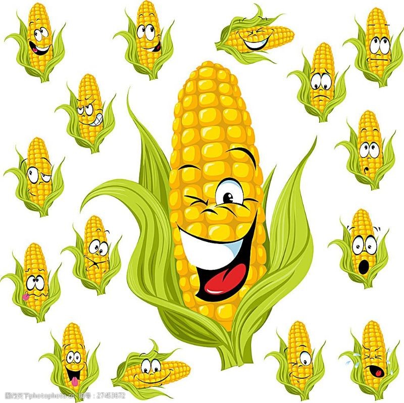 苞谷卡通玉米表情