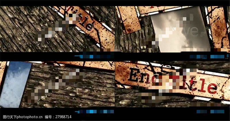 照片动态模板腐朽的树干陈旧图片AE照片展示模板