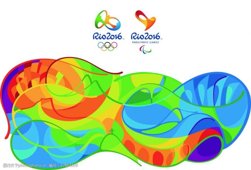 里约奥运会七彩奥运背景
