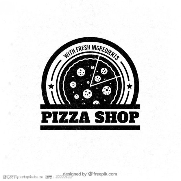 复古标签比萨店的徽章