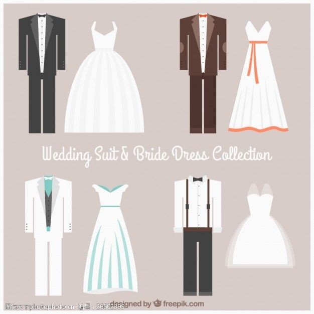 婚纱和西服结婚礼服和新娘礼服收藏