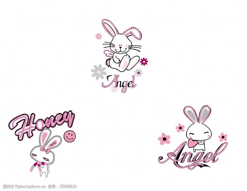 卡通兔子卡通矢量小兔子
