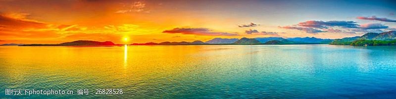 夕阳落日美丽黄昏海洋风景