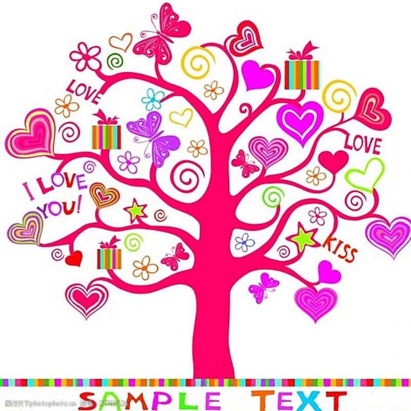 欧式图案模板下载情人节情人树图片