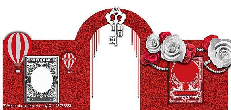 红色婚礼背景婚礼浪漫主题分层图图片