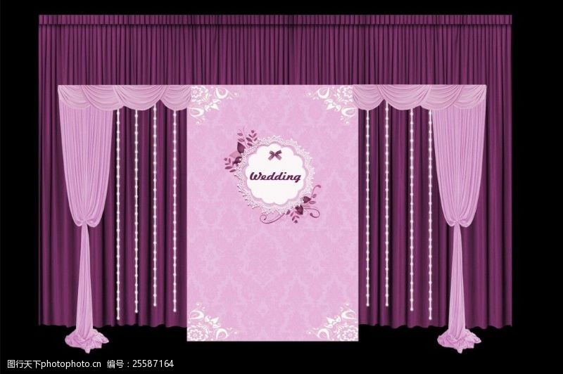结婚背景图粉紫色婚礼效果图