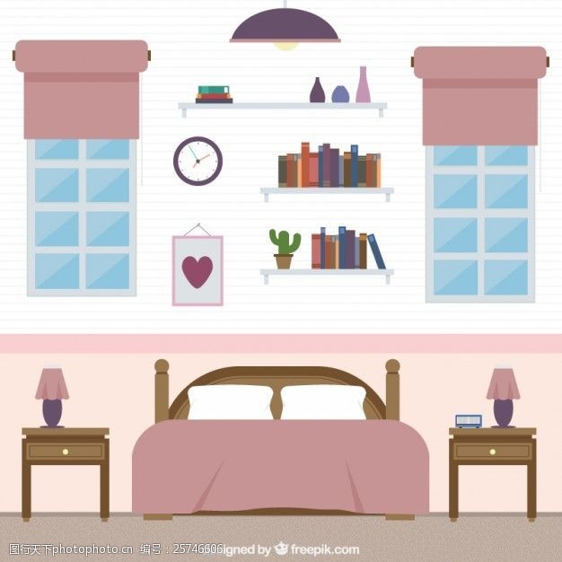 卡通房子可爱的卧室
