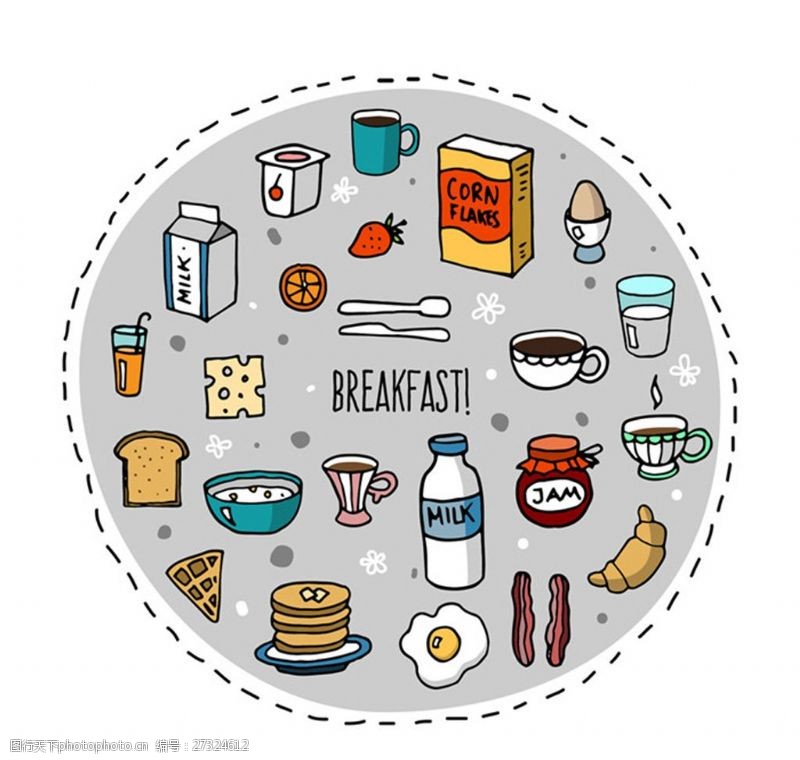 早餐图早餐食物插画